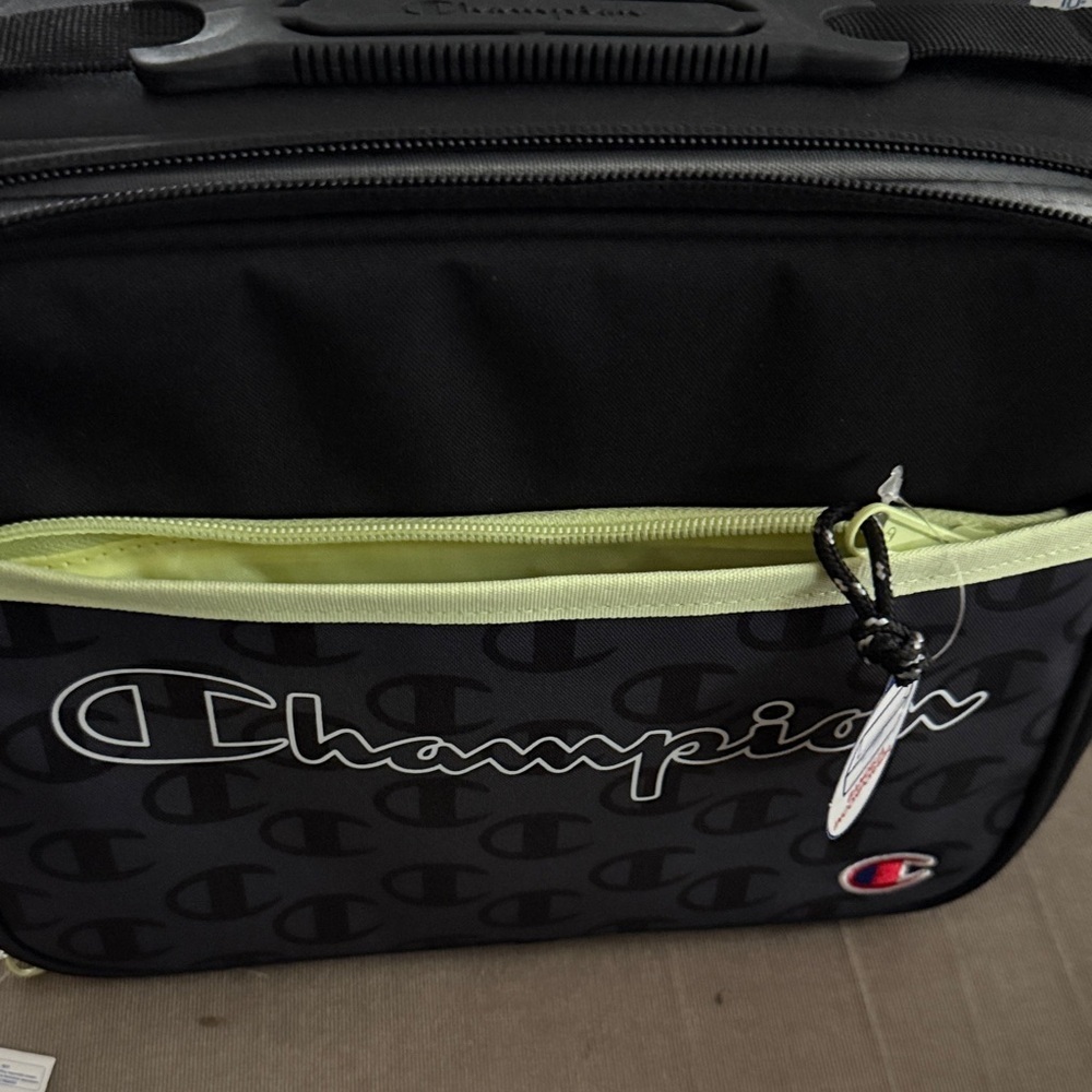 Champion Black and neon yellow/green with white Logo Lunchbox w/ built-in tray - Picture 4 of 7